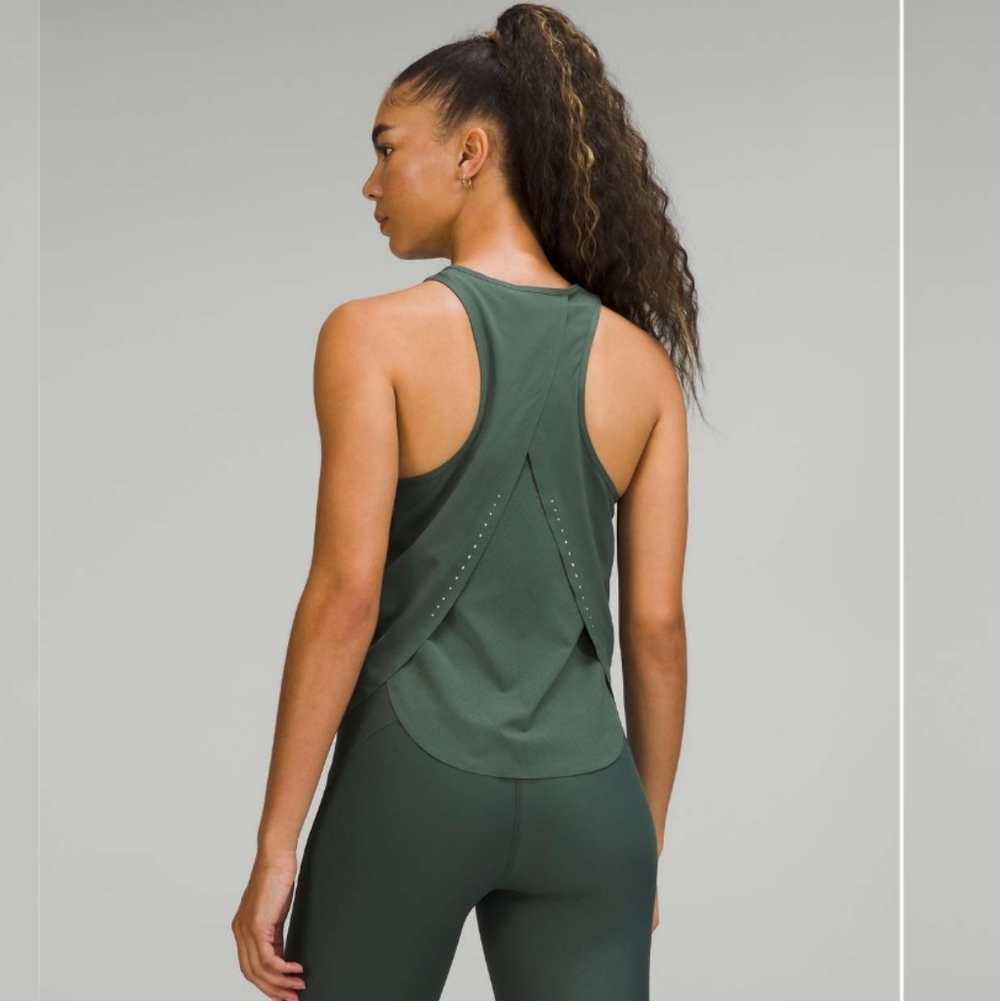 Lululemon Swift Ventilated Racerback Running Tank Top Smoked Spruce